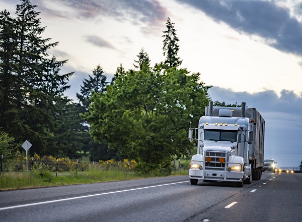 semi truck on road