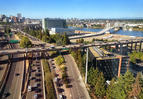 Highway traffic in Portland Oregon